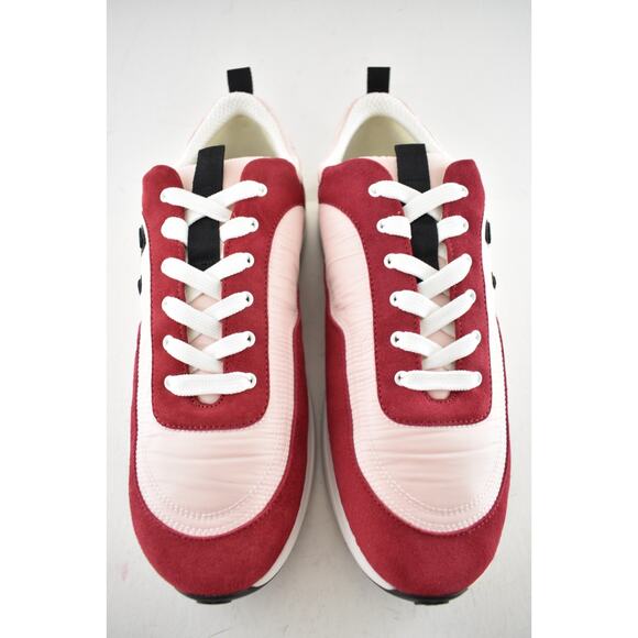 Chanel 21P Mens Pink Black White CC Logo Low Top Lace Up Trainer Sneaker 44 11 - Picture 7 of 14